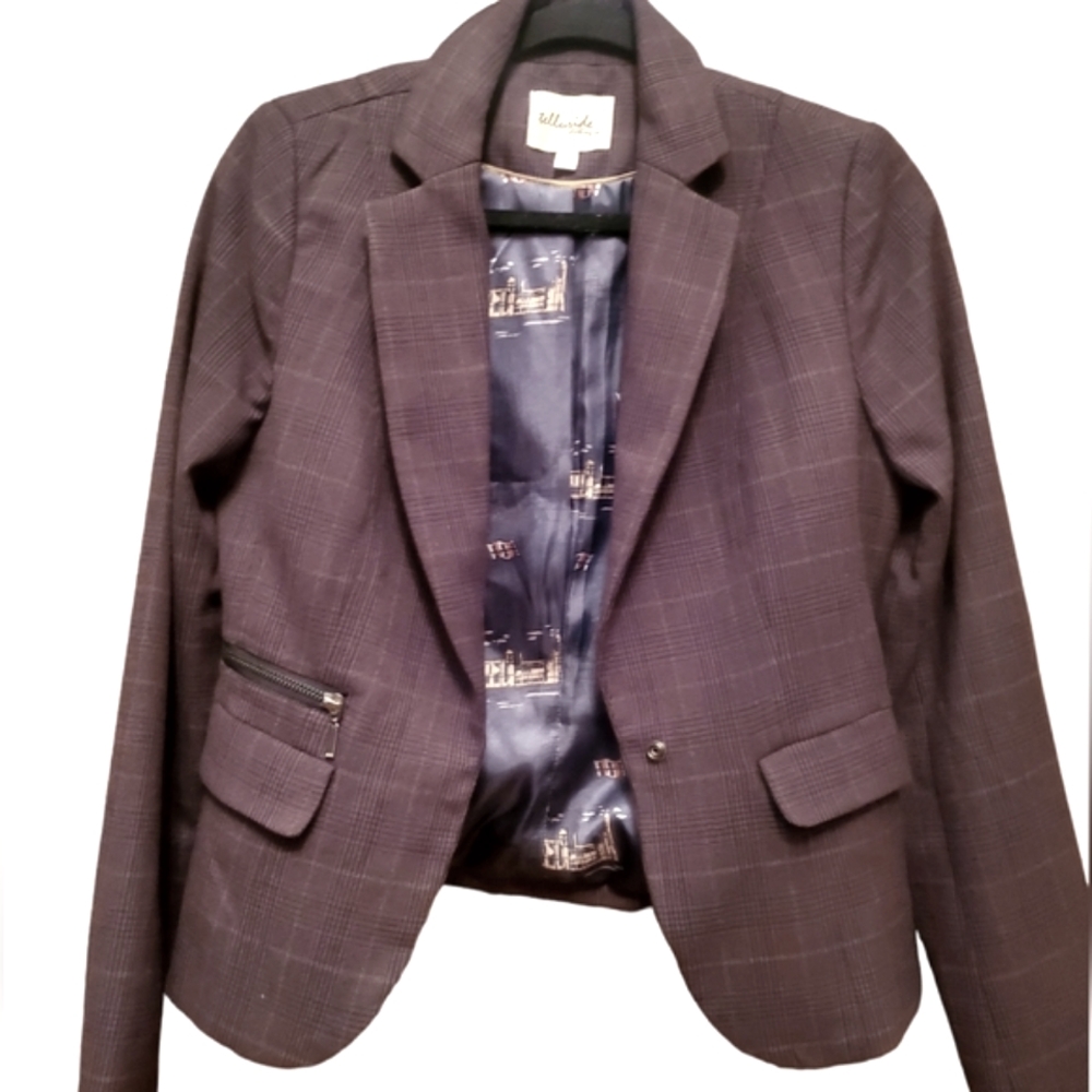 TELLURIDE Brown Plaid Womens Blazer size S.